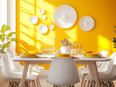 Amarillo sol en el comedor: Calidez y alegría