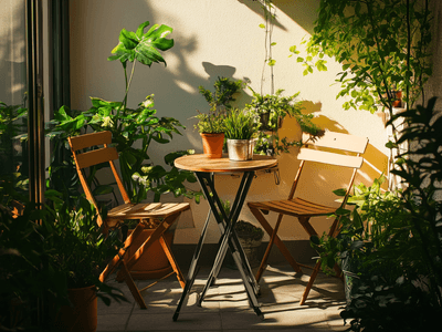 Muebles de terraza para balcones pequeños: Ahorro de espacio y acogedor