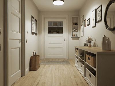 Pasillos multifuncionales: combinar almacenamiento y decoración