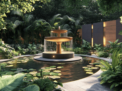 Juegos de agua en el jardín: Fuentes y estanques modernos