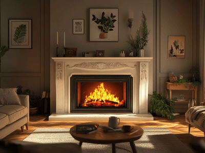 Sala de estar con chimenea: Comodidad y calidez para los días fríos