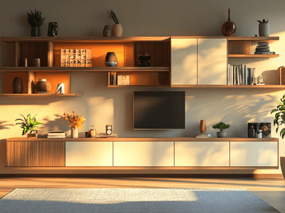 Orden con estilo: paredes de armario para tu sala de estar