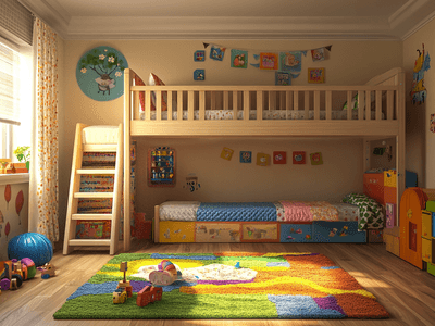 Habitación infantil con litera: Más espacio para diversión y sueño