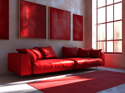 Acentos rojos: Energía y dinamismo en el espacio habitable